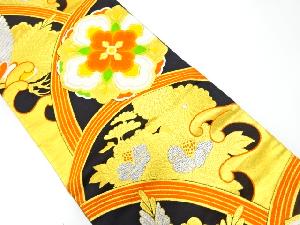 アンティーク　花模様織出し袋帯（着用可）